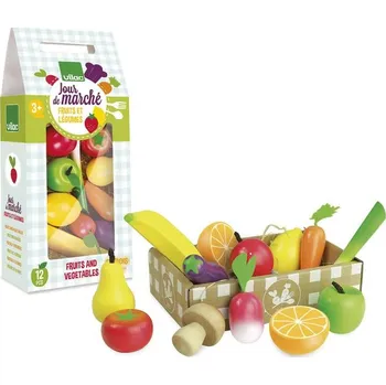 Dřevěná hračka Dřevěný set Ovoce a zelenina