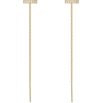 Náušnice Olivie Stříbrné řetízkové náušnice GOLD 9326 Zlatá