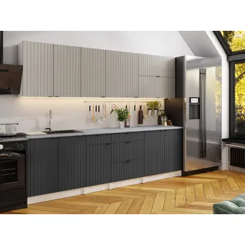 Kuchyňská skříňka Kuchyňská linka PEREA 260cm Kamenný + grafit