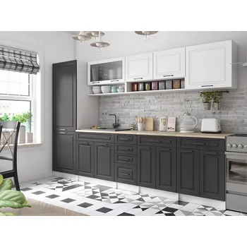 Kuchyňská linka Kuchyňská linka BIRGID 300cm - Bílá + grafit