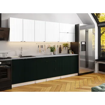 Kuchyňská skříňka Kuchyňská linka PEREA 260cm Bílá + green