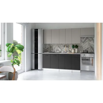 Kuchyňská skříňka Kuchyňská linka ALIMOS 240cm Kamenný + grafit