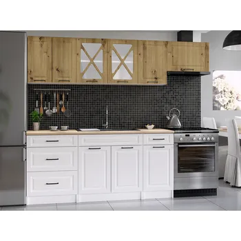 Kuchyňská linka Kuchyňská linka MARGID 240cm - Dub artisan + bílá