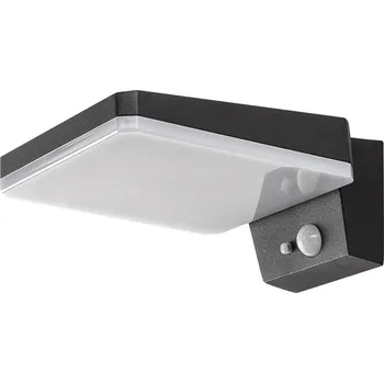 Venkovní osvětlení Černé fasádní solární LED svítidlo s pohybovým čidlem Lasset 4,4W IP54 - Rabalux - 77078 - 77078