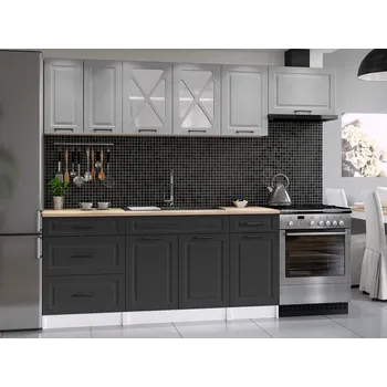 Kuchyňská linka Kuchyňská linka MARGID 240cm - Popel + grafit