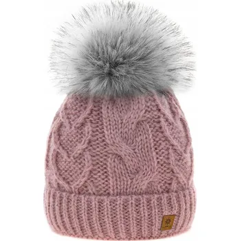 Čepice Fashionweek Dámská čepice vlněn s bambulí WOOL-VLNA Barva: Růžová