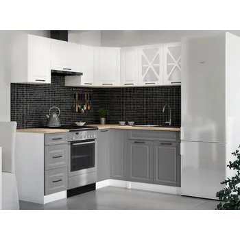 Kuchyňská linka Rohová kuchyňská linka ASTRID 190x170cm - Bílá + popel