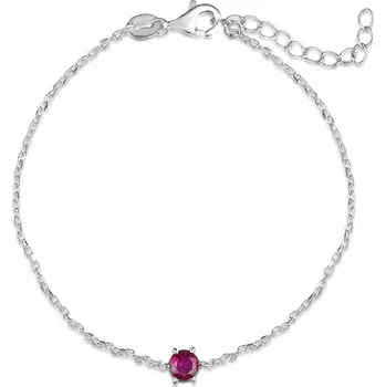 Náramek Stříbrný náramek s červeným zirkonem - Meucci SB221/03