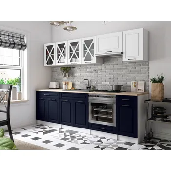 Kuchyňská linka Kuchyňská linka GERTRID 260cm - Bílá + marine blue