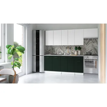 Kuchyňská skříňka Kuchyňská linka ALIMOS 240cm Bílá + green