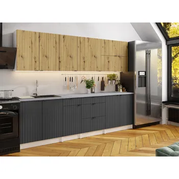 Kuchyňská skříňka Kuchyňská linka PEREA 260cm Dub artisan + grafit