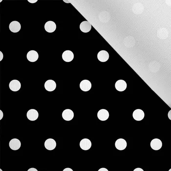 Látka matná na plavky, fitness oblečení puntíky 1 cm na černé