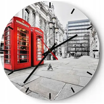 Hodiny Velké nástěnné hodiny 40x40 cm Města Skleněné hodiny Kulatý Tiché