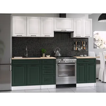 Kuchyňská linka Kuchyňská linka INGRID 240cm - Bílá + green