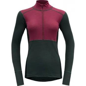 Triko DEVOLD Women Lauparen Zip Neck Barva: Beetroot-Woods-Ink, Velikost: L