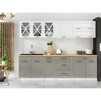 Kuchyňská linka Kuchyňská linka TURID 260cm - Bílá + kamenný