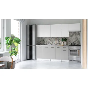 Kuchyňská skříňka Kuchyňská linka ALIMOS 240cm Bílá + popel