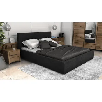 Postel Postel LINCOLN 160x200 černá s úložným prostorem - manšestr - LINCOLN 100