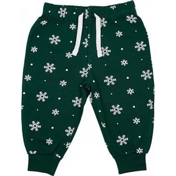 Larkwood Pohodlné dětské pyžamové kalhoty na doma s proužky / hvězdičkami, 0-4 let Barva: Zelená lahvová, Velikost: 6-12 měsíců LW085