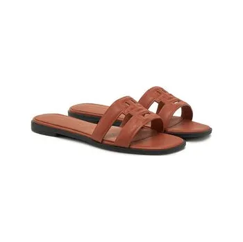 Pánské pantofle Nazouváky Tommy Hilfiger Th Logo Strap Mule FW0FW08671 Hnědá 36