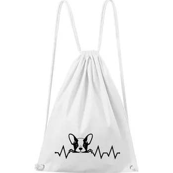 Městský batoh DOBRÝ TRIKO Bavlněný batoh Tep buldočka Barva: Bílá