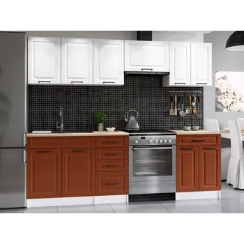 Kuchyňská linka Kuchyňská linka INGRID 240cm - Bílá + brick