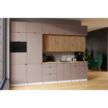 Kuchyňská skříňka Kuchyňská linka JANISA 320cm Kobe + dub artisan