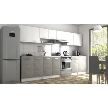 Kuchyňská linka Kuchyňská linka LUIZA II 320x260 - Bílá + beton