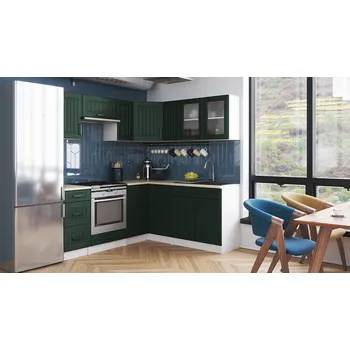 Kuchyňská linka Rohová kuchyňská linka ROTIZA CHOCO - Green