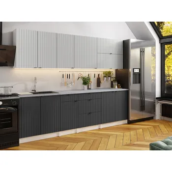 Kuchyňská skříňka Kuchyňská linka PEREA 260cm Popel + grafit