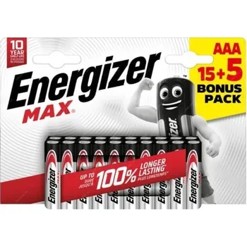 Článková baterie Baterie Energizer MAX AAA 15+5 Pack