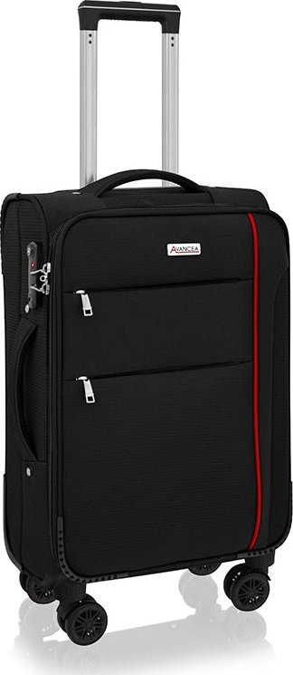 AVANCEA Textilní cestovní kufr GP4555 4W černý S 60x37x24 cm