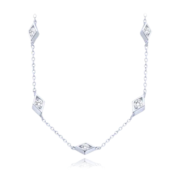 Náhrdelník MINET Stříbrný náhrdelník s bílými zirkony JMAS0286SN42