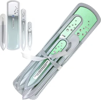 Crystal Bohemia, Poděbrady Dárková sada 4-dílná - pilníky s křišťály Swarovski - zelená