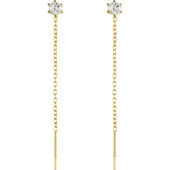 Náušnice Olivie Stříbrné řetízkové náušnice GOLD 9324 Ag 925; ≤0,5 g.