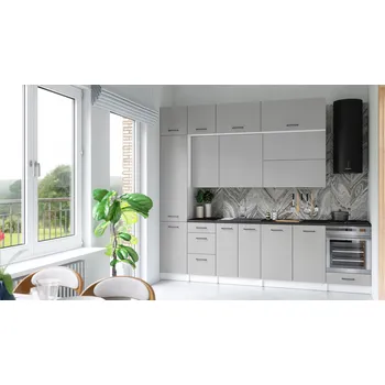 Kuchyňská skříňka Kuchyňská linka DAFNI 280cm Popel