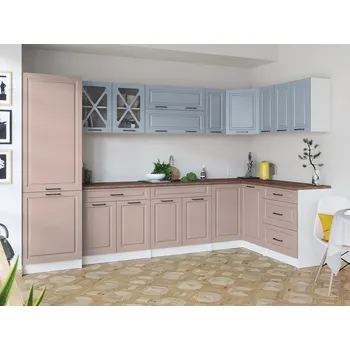 Kuchyňská linka Rohová kuchyňská linka SINGRID - Denim + kobe