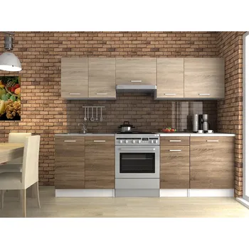 Kuchyňská linka Kuchyňská linka LUIZA 240x180 - Sonoma + tobacco