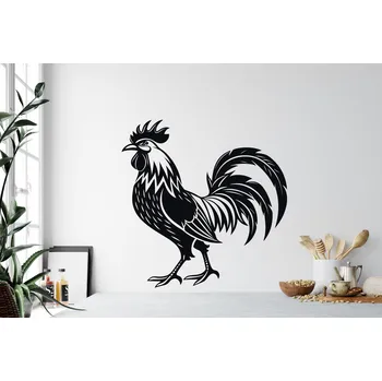 Samolepící dekorace Lepy.cz Samolepka na zeď Kohout Velikost (šířka x výška): 95x95cm, Barevná varianta: Tmavě modrá