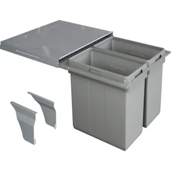 Odpadkový koš Odpadkový 2-koš Elegance, 2x35 l, 562-568x506x570, K60-šedý plast
