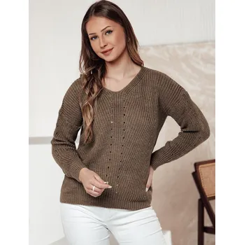 Dámské oblečení Hnědý dámský svetr MONAVIA MY2405 Velikost: ONE SIZE