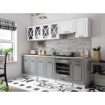 Kuchyňská linka Kuchyňská linka GERTRID 260cm - Bílá + popel