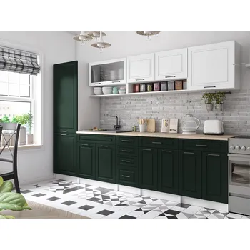 Kuchyňská linka Kuchyňská linka BIRGID 300cm - Bílá + green