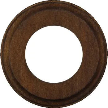 vypínač Elhard Kulatý dřevěný rámeček jednoduchý, tmavé dřevo