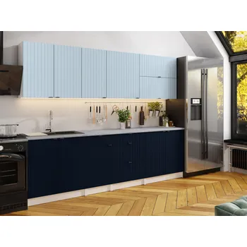 Kuchyňská skříňka Kuchyňská linka PEREA 260cm Denim + marine blue