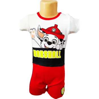 Kojenecký overall Eplusm Chlapecký letní overal TLAPKOVÁ PATROLA MARSHALL červený Barva: Červená, Velikost: 62