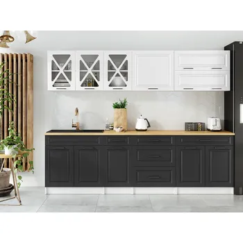 Kuchyňská linka Kuchyňská linka TURID 260cm - Bílá + grafit