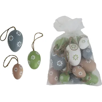 Velikonoční dekorace VELIKONOČNÍ DEKORACE vajíčka, 16 ks X6809 - velké 6 cm