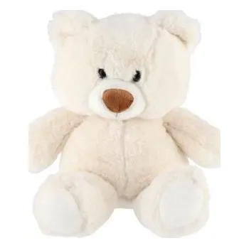 plyšák Teddies Sedící plyšový medvěd 35 cm bílý