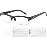 Brýle čtecí +3.50 černé s pruhy a pouzdrem